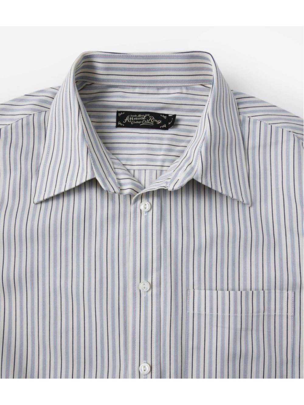 Annual Ring 1930s 5 oz Yarn-Dyed Striped Dress Shirt L🇺🇸USA SHIP - Picture 2 of 5